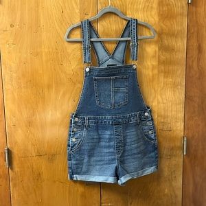 Denim short overalls